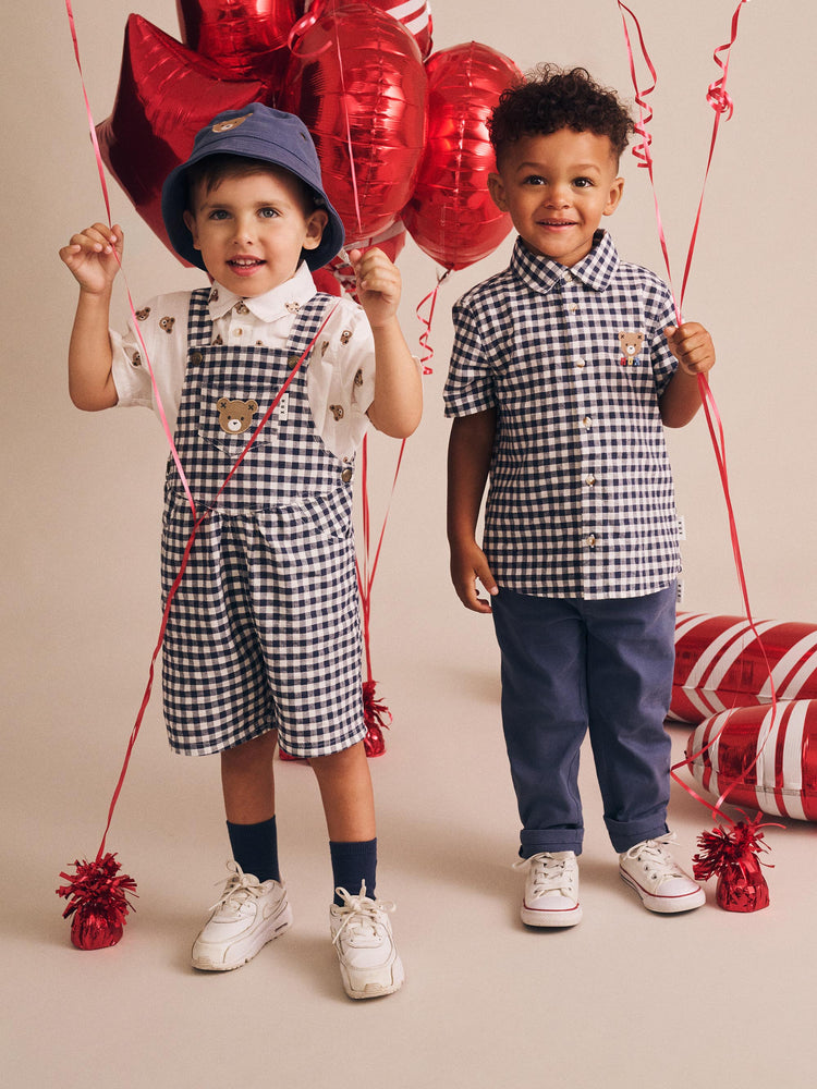 Huxbaby Check Short Overalls