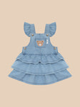 Huxbaby HUXBEAR KNIT DENIM FRILL PINAFORE