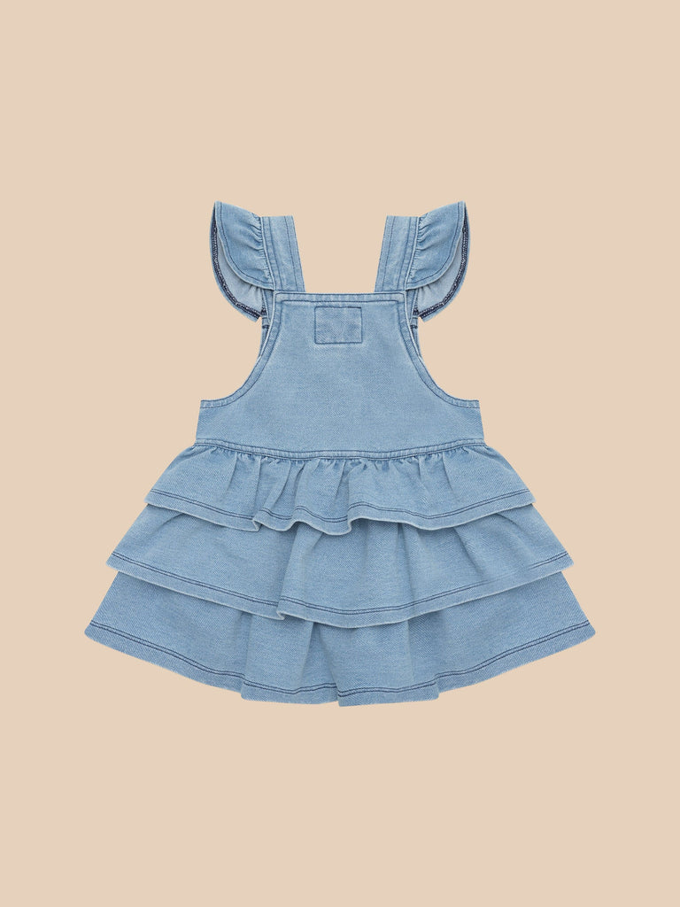 Huxbaby HUXBEAR KNIT DENIM FRILL PINAFORE