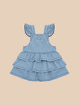 Huxbaby HUXBEAR KNIT DENIM FRILL PINAFORE