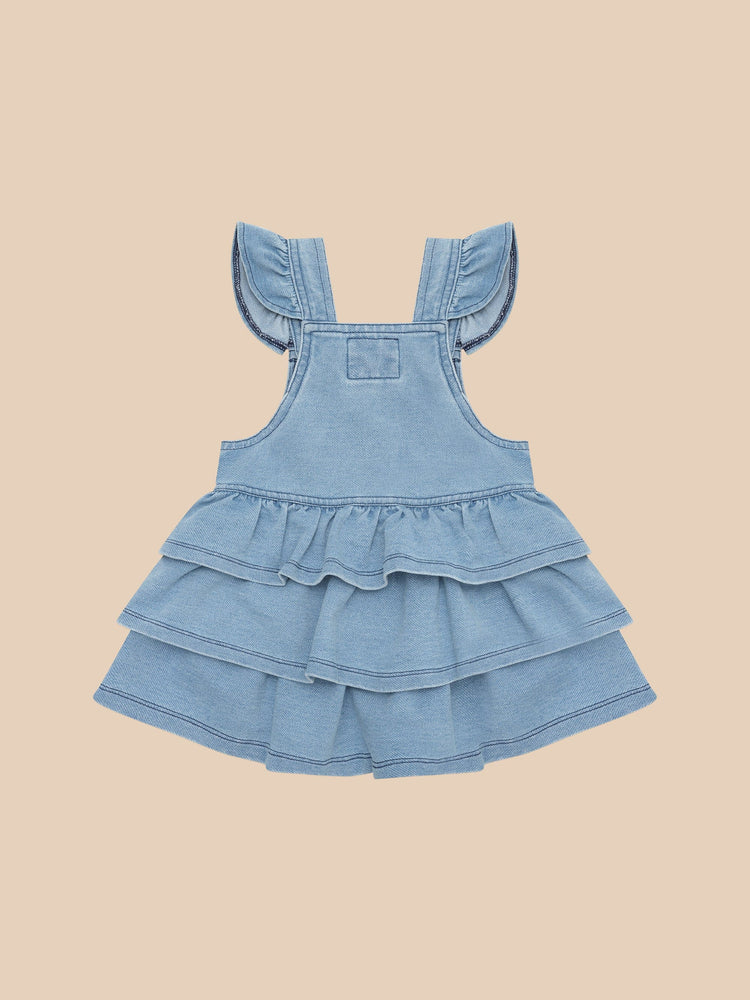 Huxbaby HUXBEAR KNIT DENIM FRILL PINAFORE