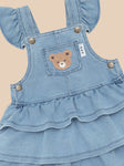 Huxbaby HUXBEAR KNIT DENIM FRILL PINAFORE