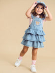 Huxbaby HUXBEAR KNIT DENIM FRILL PINAFORE