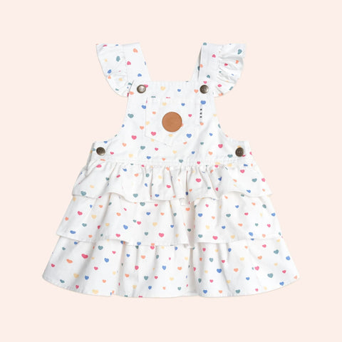 Size 6 Huxbaby I Heart Cake Pinafore Dress and Pink Rib Tee with Free Adorables ice-cream Special Combo