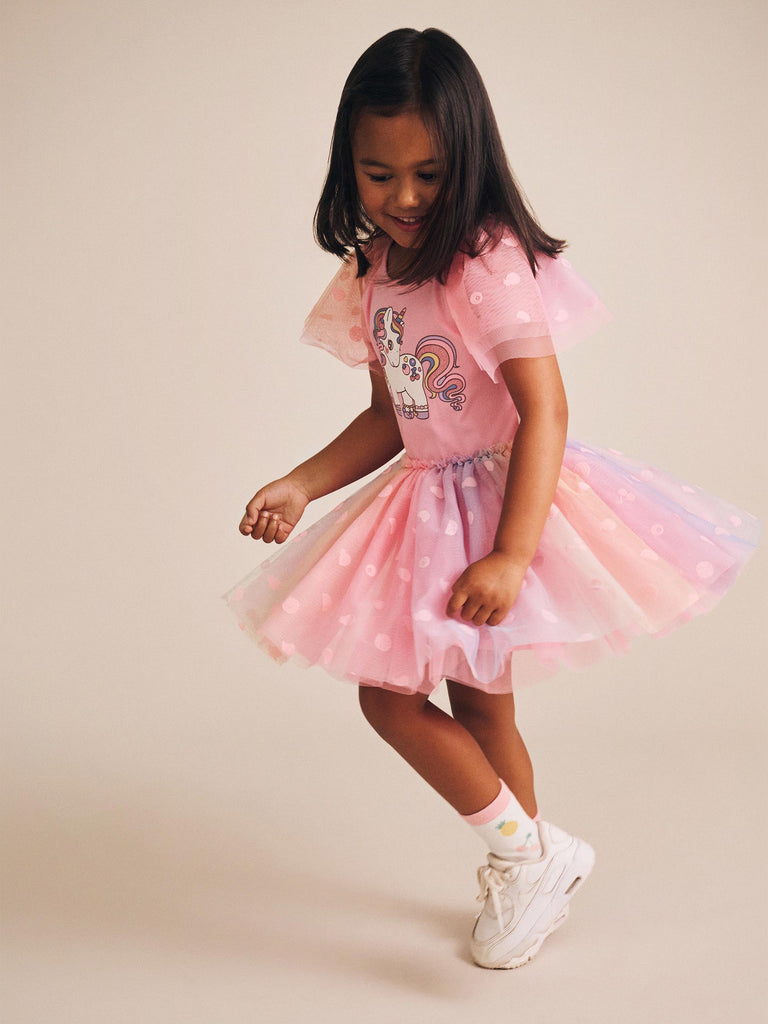 Huxbaby Hux Rainbow Unicorn Tulle Dress