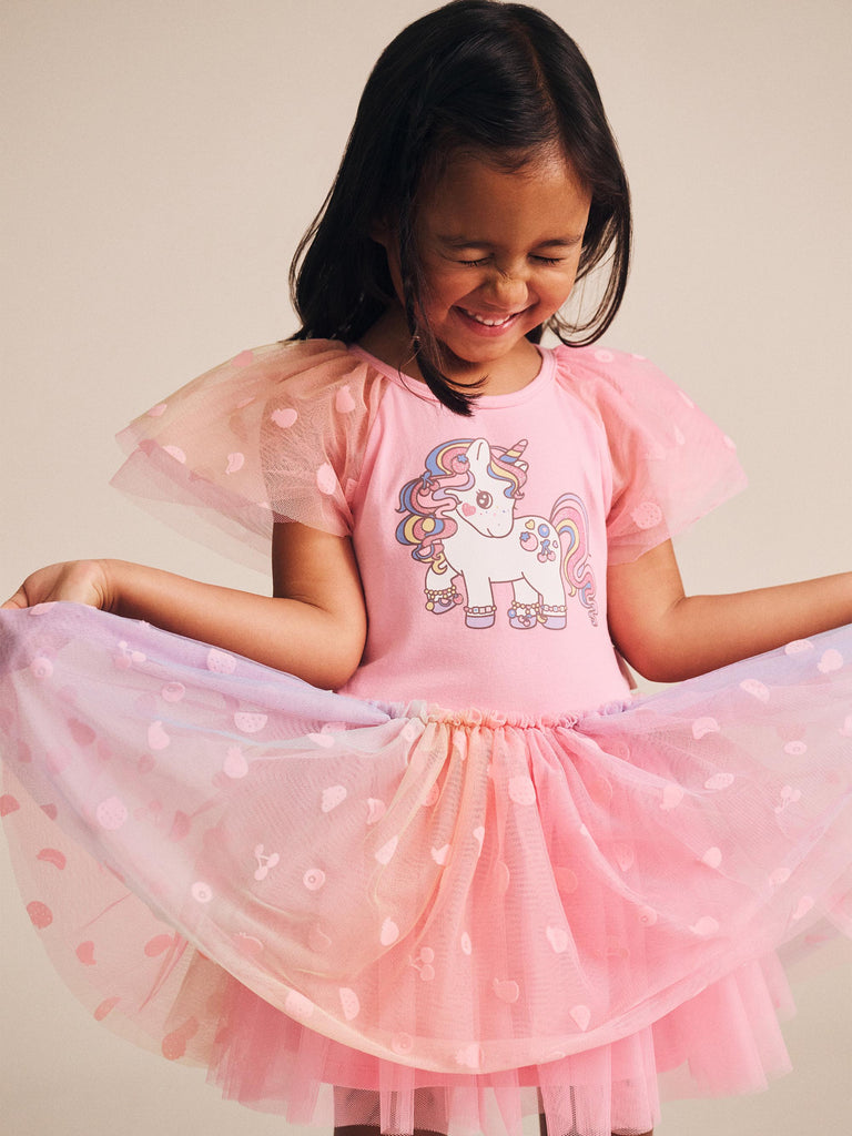 Huxbaby Hux Rainbow Unicorn Tulle Dress