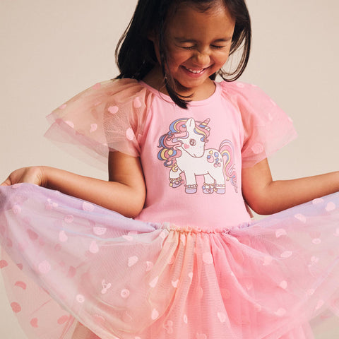 Huxbaby Hux Rainbow Unicorn Tulle Dress