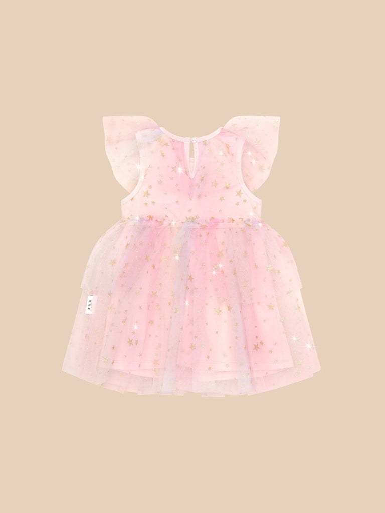 Huxbaby STARRY RAINBOW FRILL TULLE DRESS