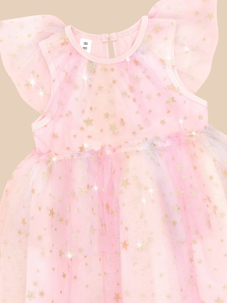 Huxbaby STARRY RAINBOW FRILL TULLE DRESS