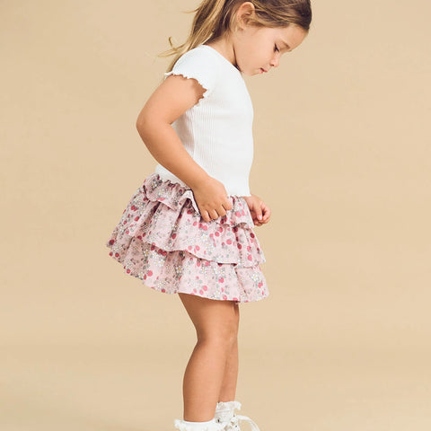 Huxbaby VINTAGE STRAWBERRY FRILL SKIRT