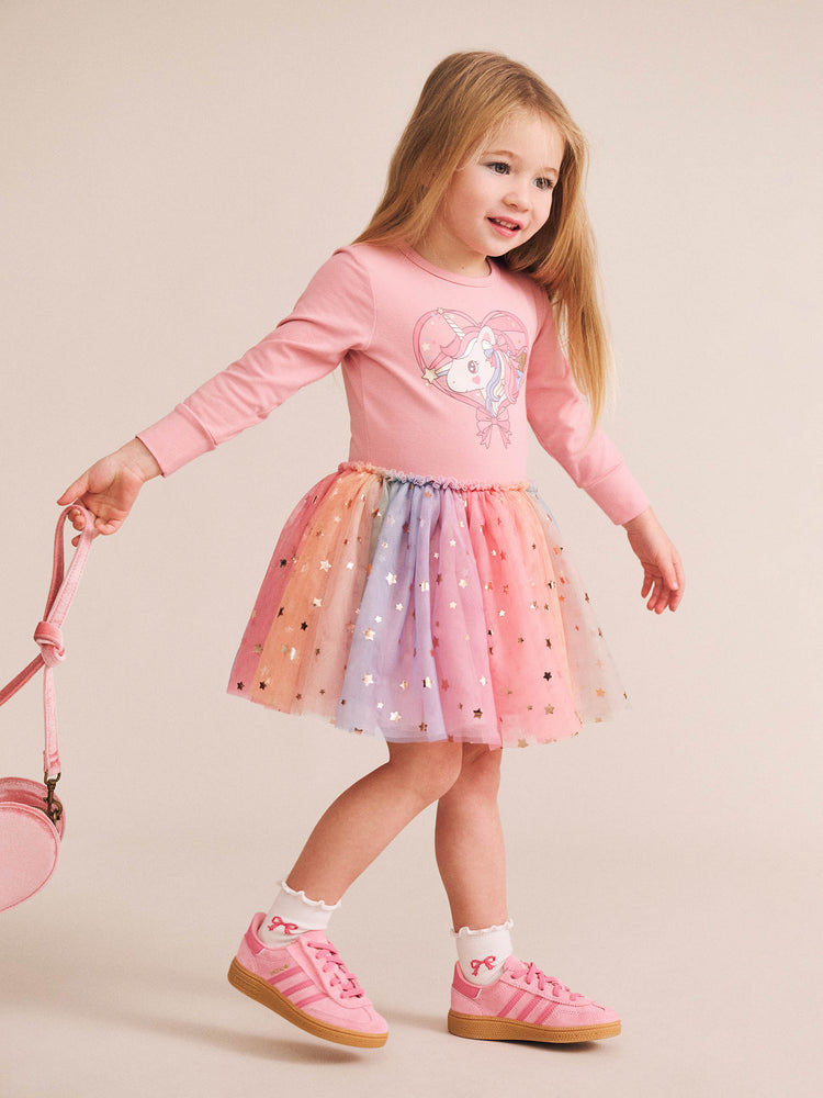 Huxbaby WHIMSICAL UNICORN TULLE BALLET DRESS