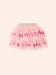 Huxbaby SEQUIN BOW TIERED TULLE SKIRT