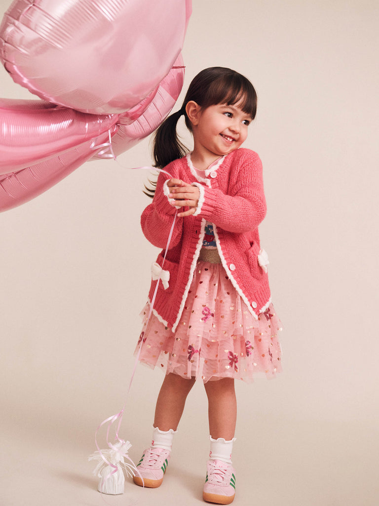 Huxbaby SEQUIN BOW TIERED TULLE SKIRT
