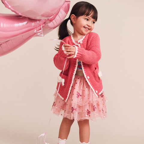Huxbaby SEQUIN BOW TIERED TULLE SKIRT
