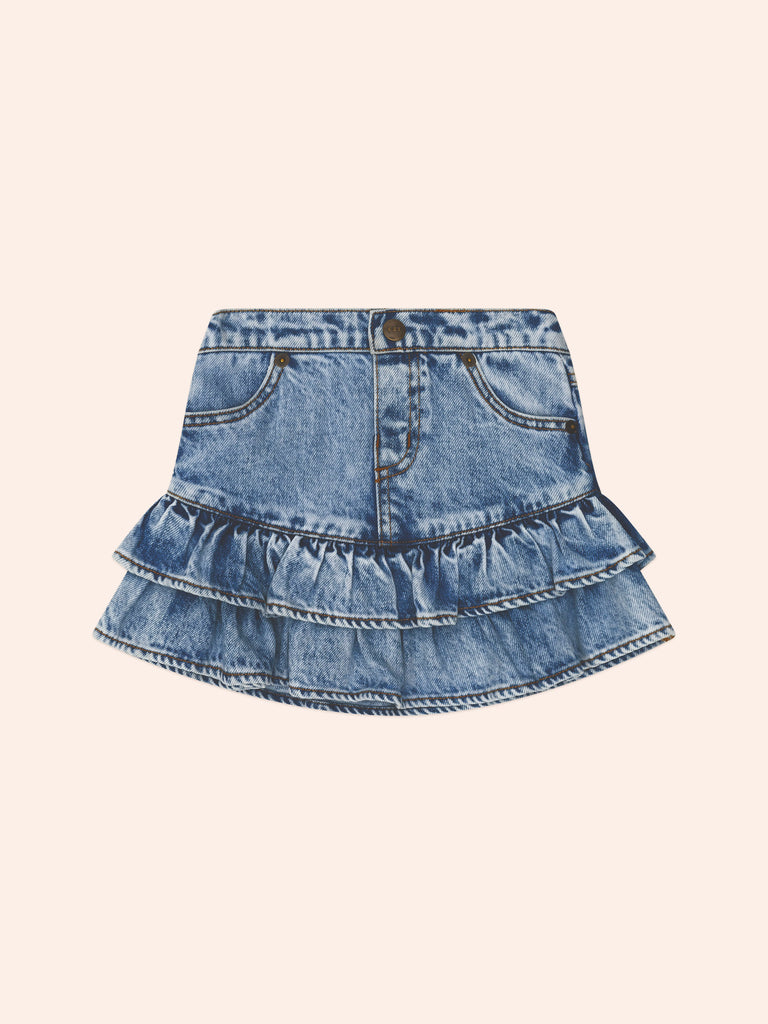 Huxbaby DREAMY DENIM TIRERED SKIRT