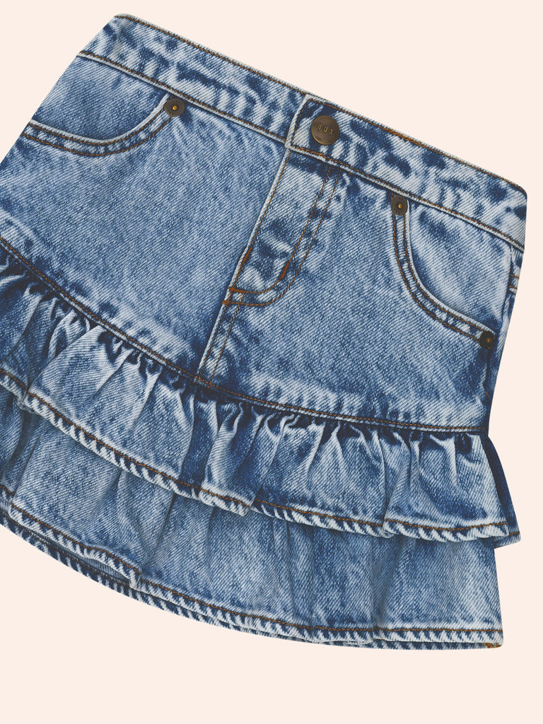 Huxbaby DREAMY DENIM TIRERED SKIRT