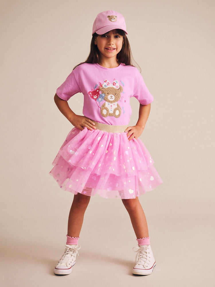 Huxbaby Party Hearts Tiered Tulle Skirt