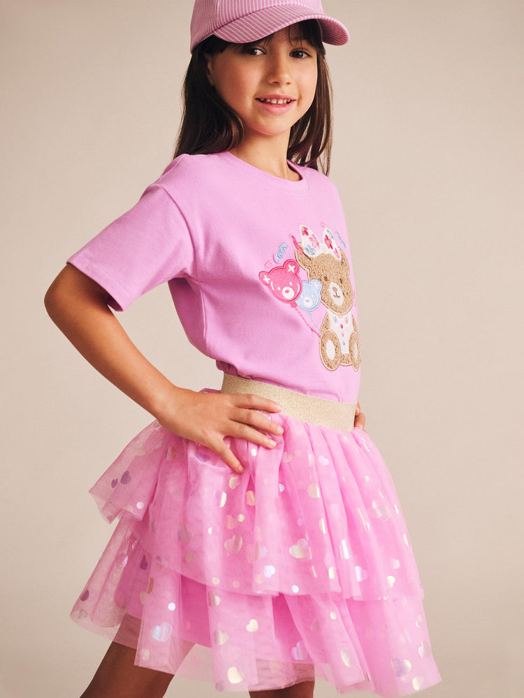 Huxbaby Party Hearts Tiered Tulle Skirt