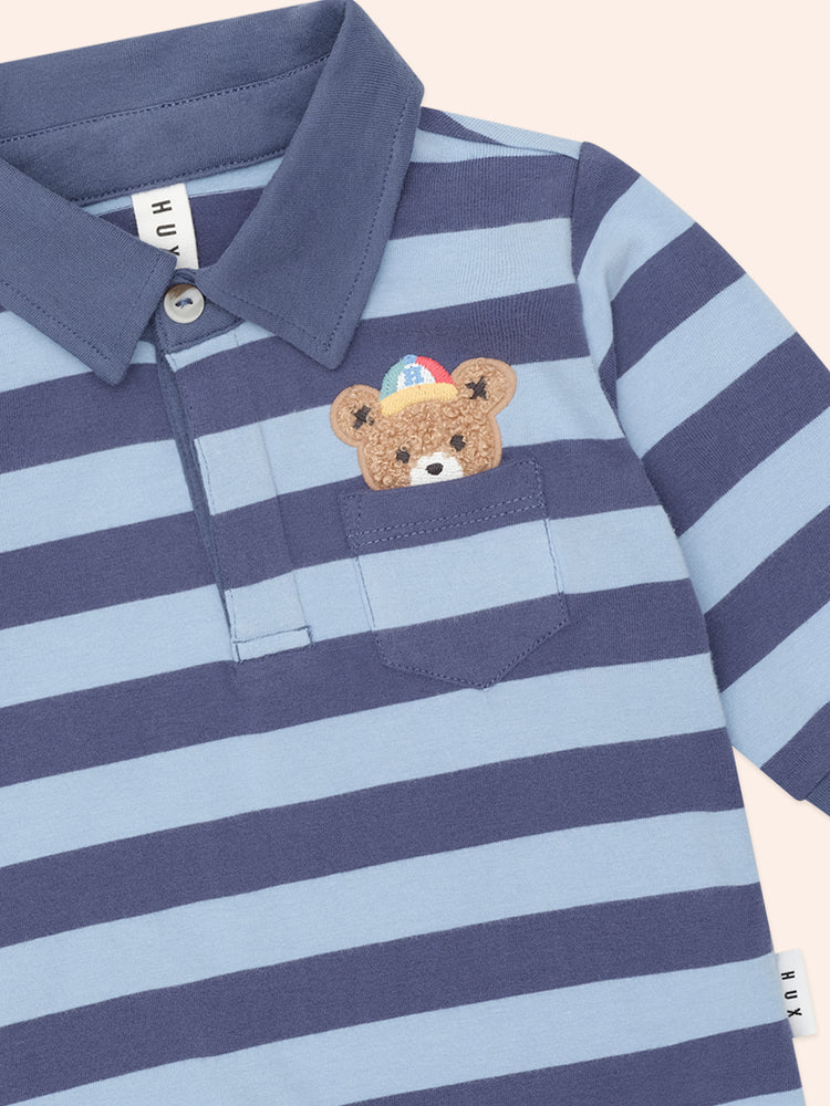 Huxbaby PEEPING HUX  BLUE STRIPE POLO