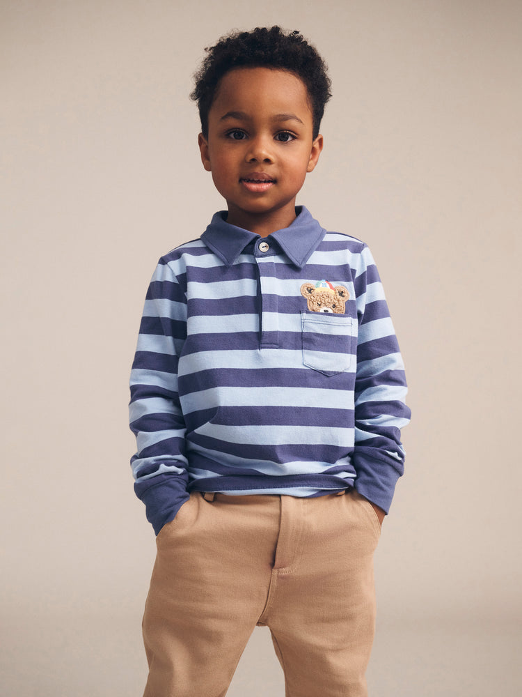 Huxbaby PEEPING HUX BLUE STRIPE POLO