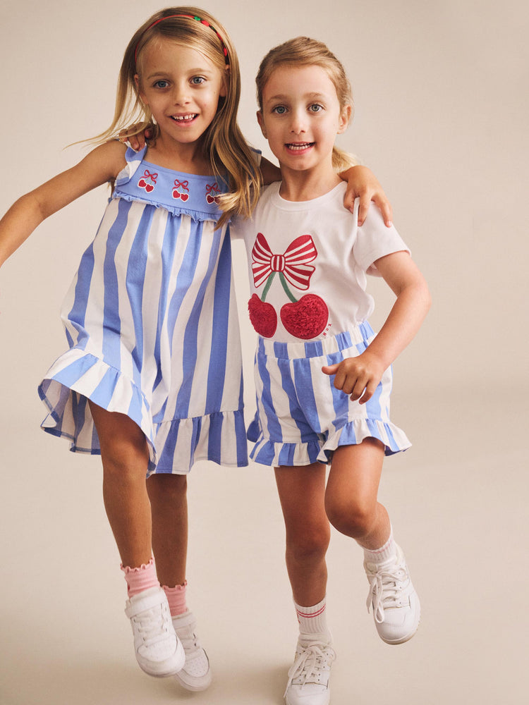 Huxbaby Seaside Cherry Stripe Frill Skort