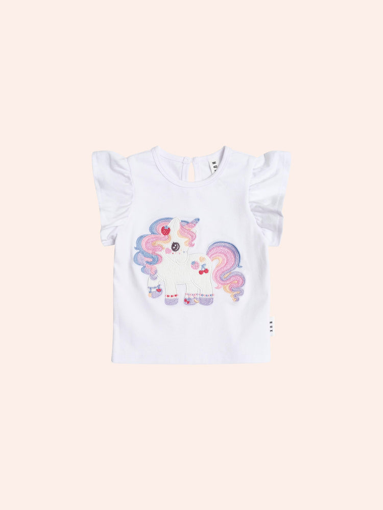 Huxbaby Tutti Frutti Unicorn Frill Tee