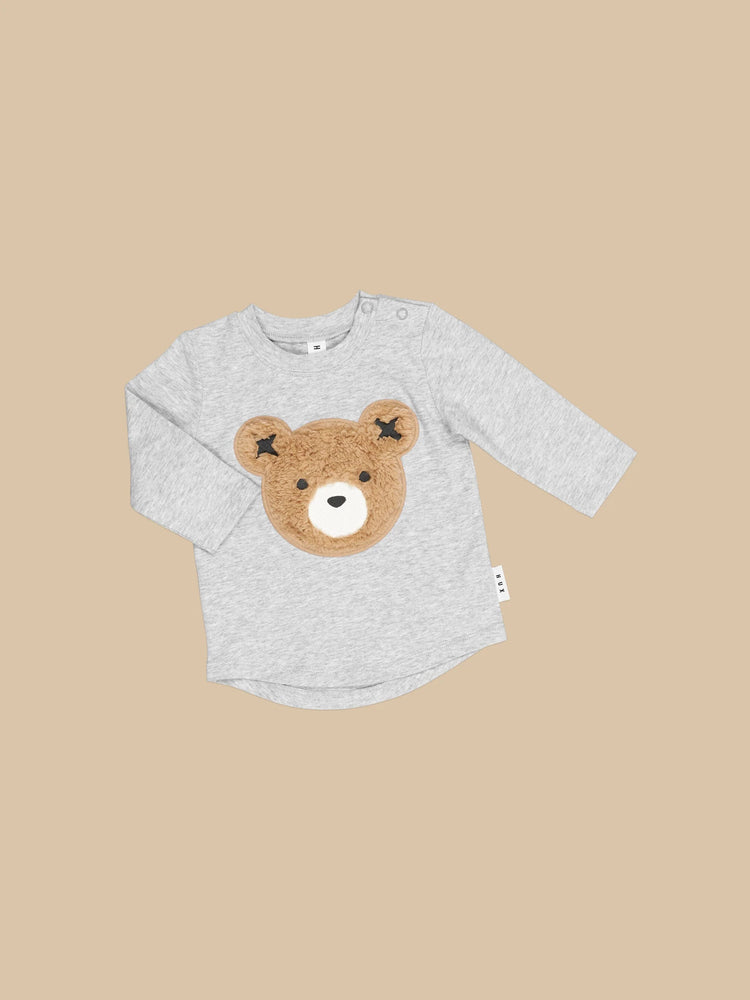 Huxbaby Grey Furry Huxbear Top  (0-8Y)