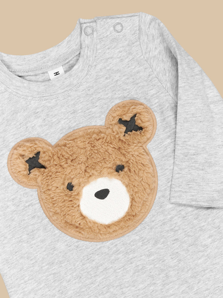 Huxbaby Grey Furry Huxbear Top (0-8Y)