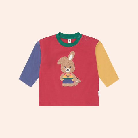 Huxbaby COLOUR BLOCK BUNNY TOP