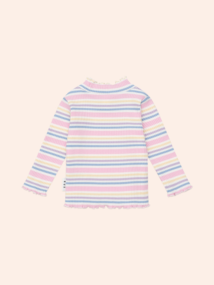 Huxbaby RAINBOW STRIPE RIB SKIVVY