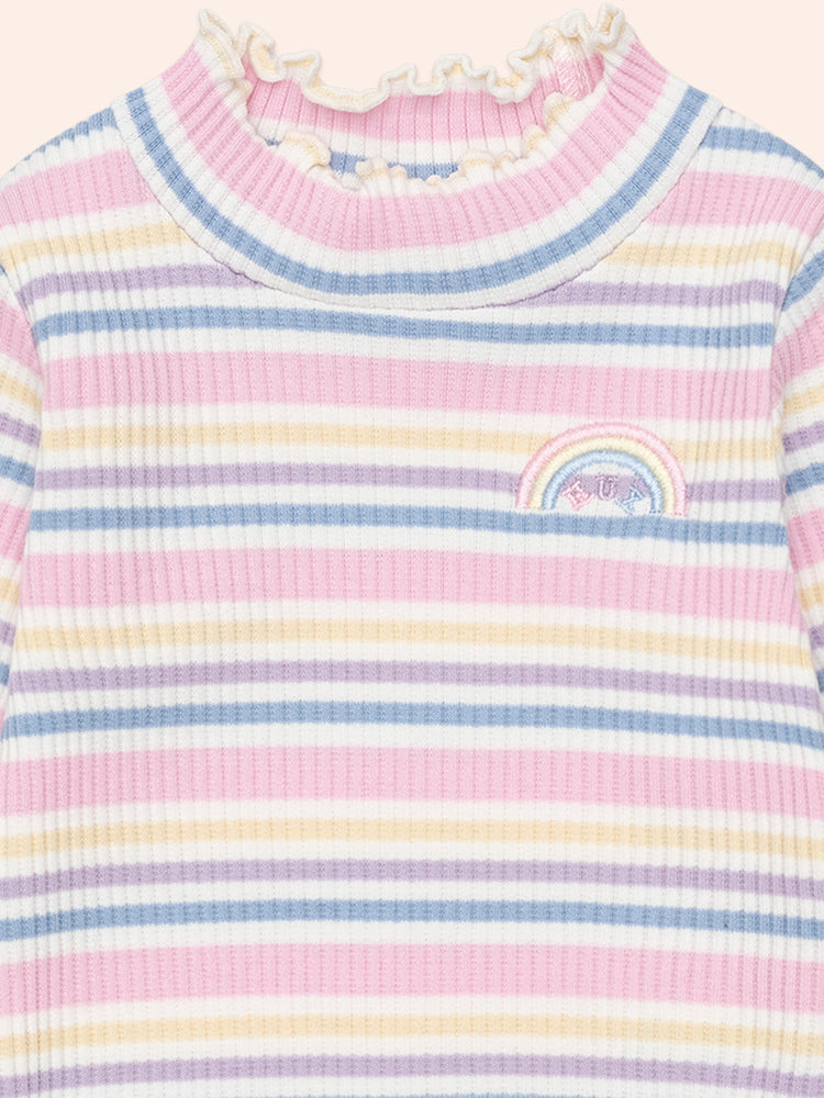 Huxbaby RAINBOW STRIPE RIB SKIVVY