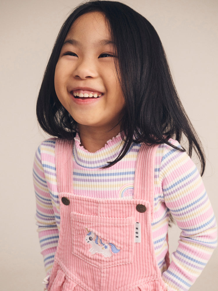 Huxbaby RAINBOW STRIPE RIB SKIVVY