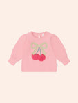 Huxbaby CHERRY BOW PUFF SLEEVE TOP