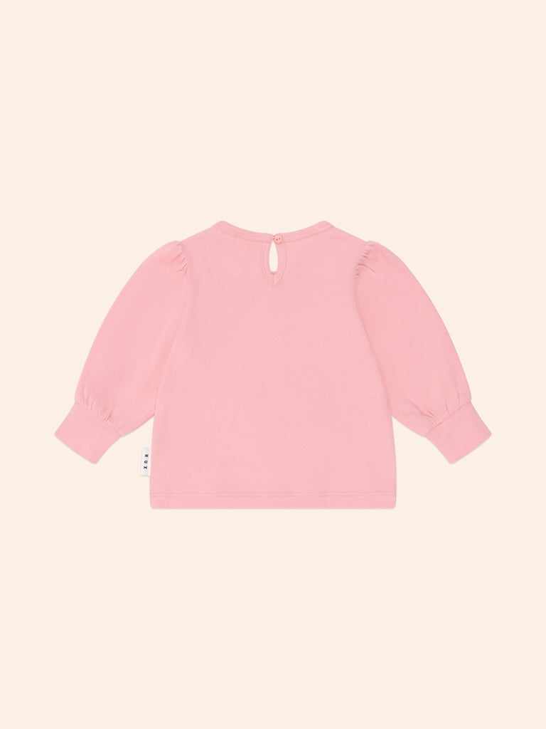 Huxbaby CHERRY BOW PUFF SLEEVE TOP