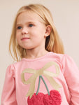 Huxbaby CHERRY BOW PUFF SLEEVE TOP