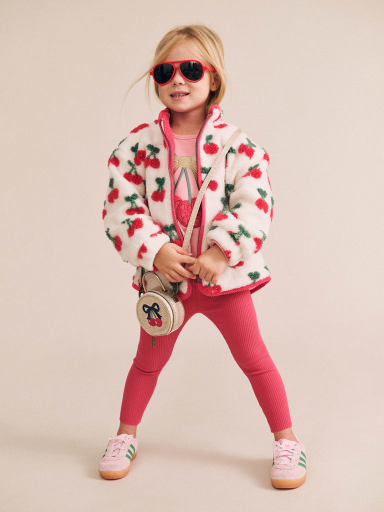 Huxbaby CHERRY BOW PUFF SLEEVE TOP