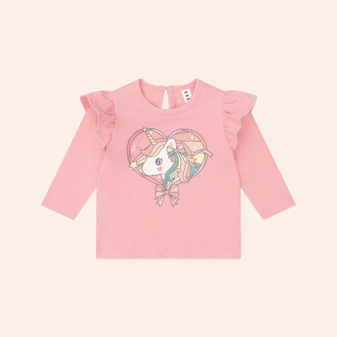Huxbaby WHIMSICAL UNICORN FRILL TOP
