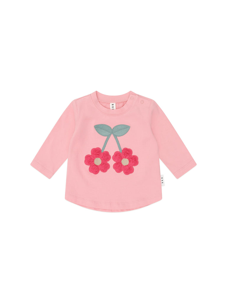 Huxbaby CHERRY BOW PUFF SLEEVE TOP