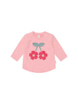 Huxbaby CHERRY BOW PUFF SLEEVE TOP