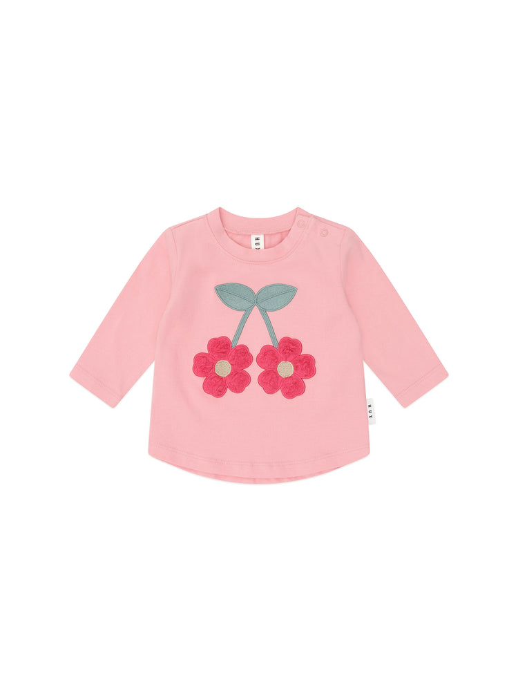 Huxbaby CHERRY BOW PUFF SLEEVE TOP