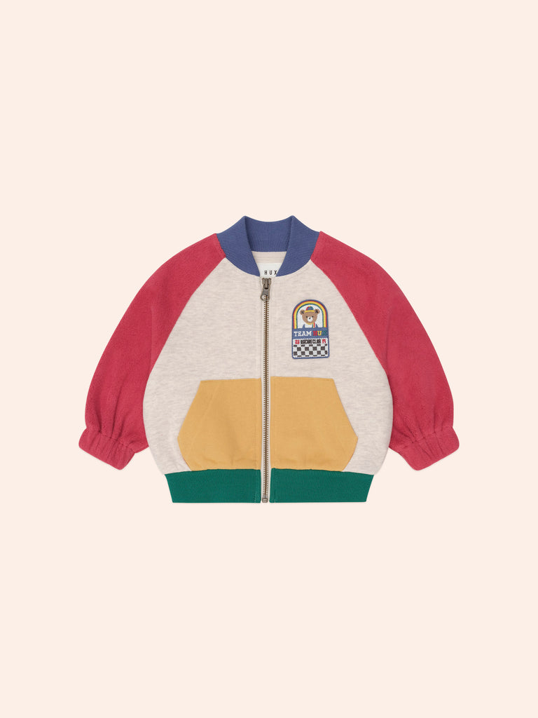 Huxbaby COLOUR BLOCK ZIP SWEAT