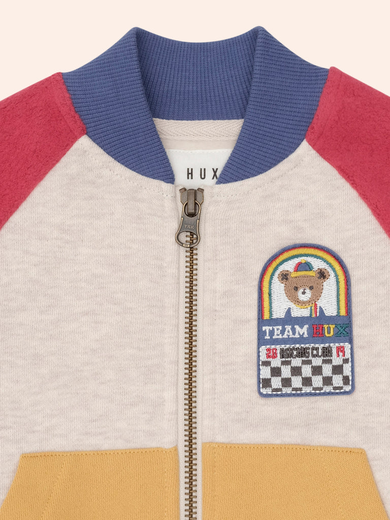 Huxbaby COLOUR BLOCK ZIP SWEAT