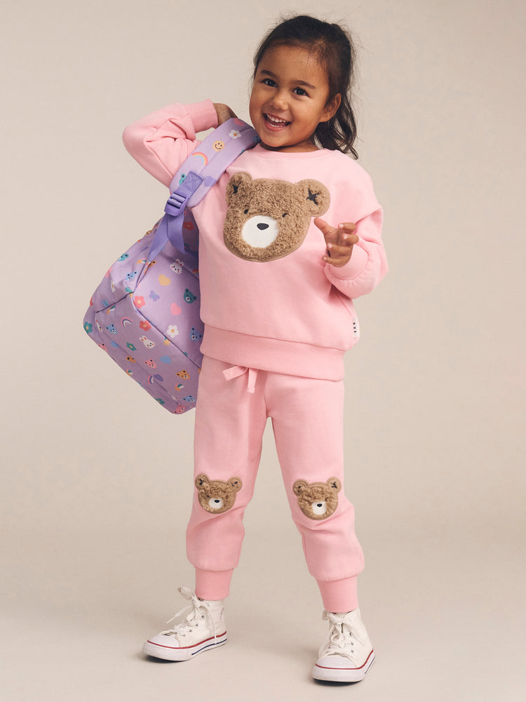 Huxbaby BLUSH FURRY HUXBEAR TRACK PANT and TOP Set With Free TOY Special Combo Set