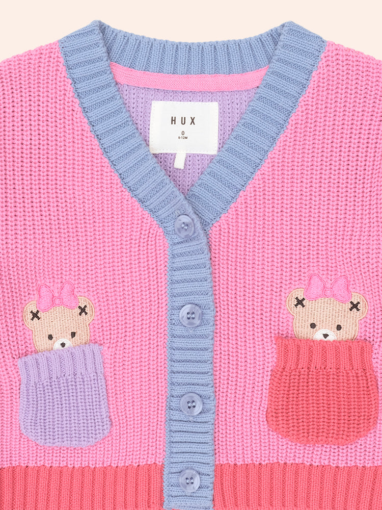 Huxbaby COLOUR BLOCK HUXETTE CARDIGAN