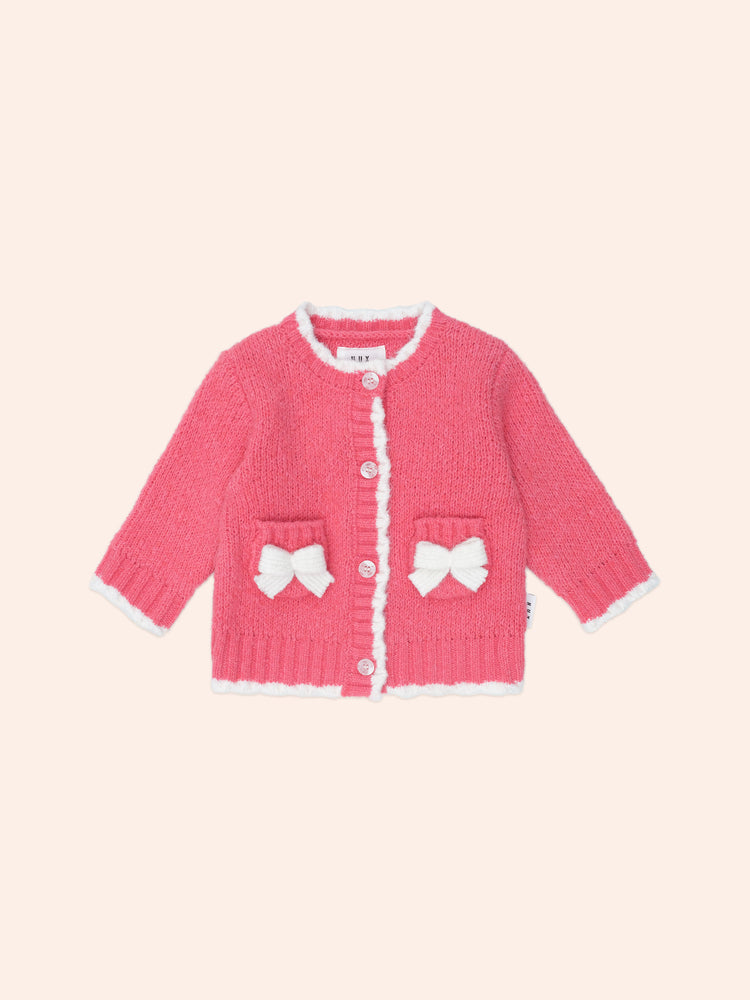 Huxbaby CROCHET BOW CARDIGAN