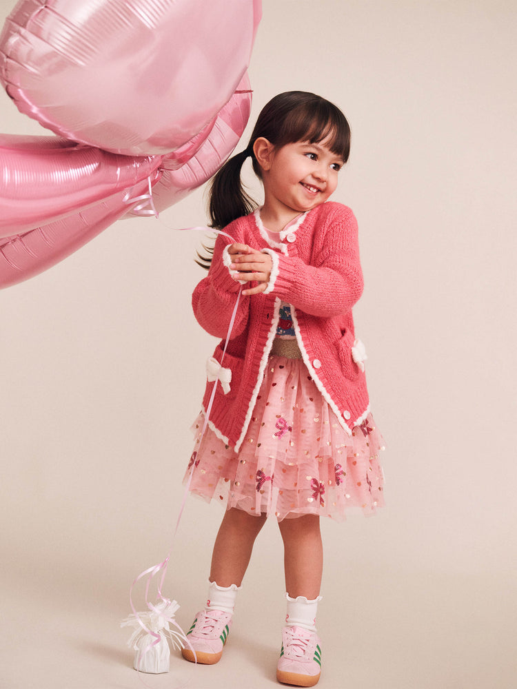 Huxbaby CROCHET BOW CARDIGAN