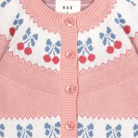 Huxbaby FOLK CHERRY BOW CARDIGAN