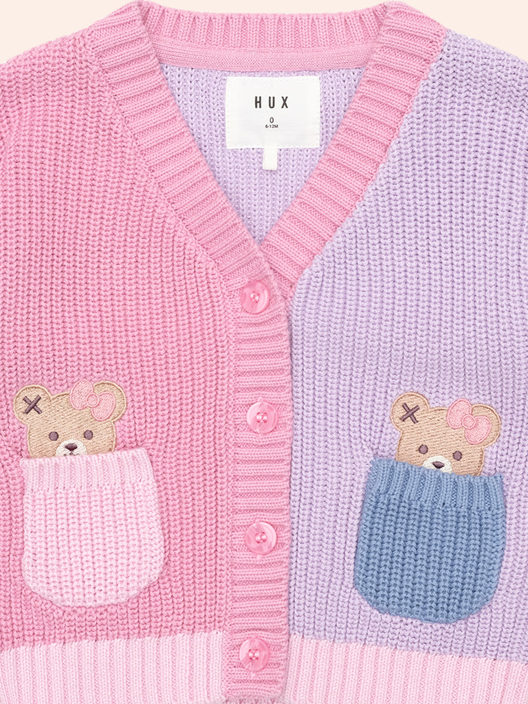 Huxbaby PEEPING POCKET GIRL CARDI