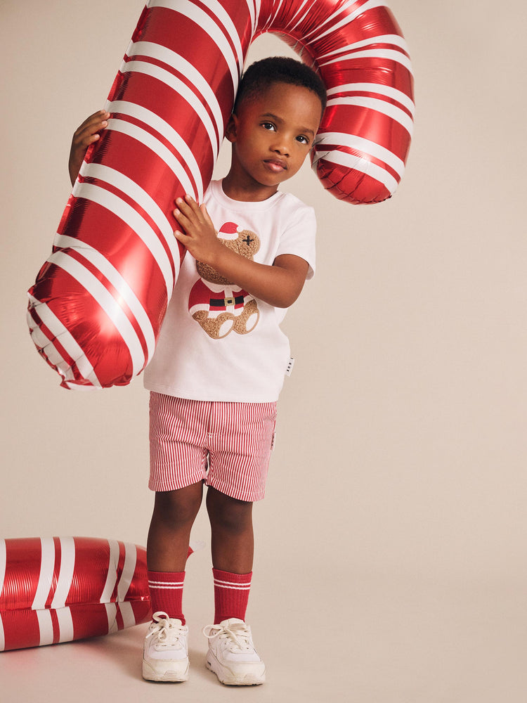 Huxbaby Chill Red Stripe Chino Shorts