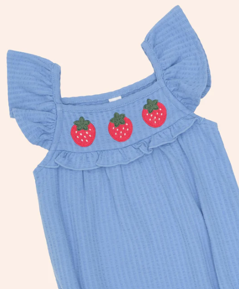 Huxbaby Starwberry Seersucker Bubble Romper